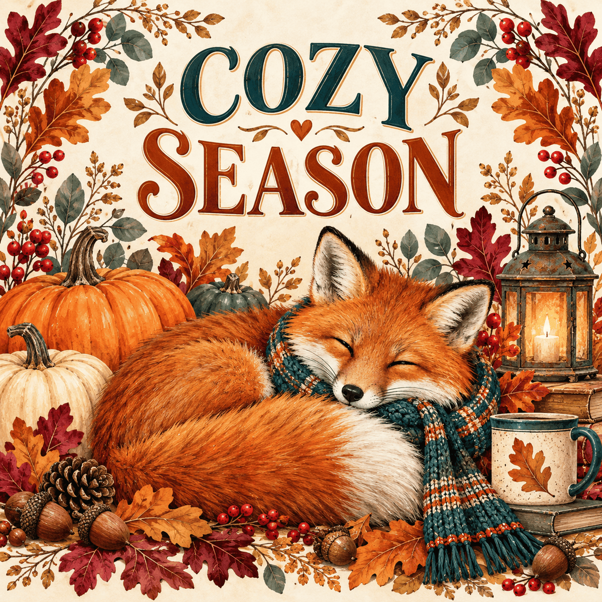 Cozy Season square steel sign